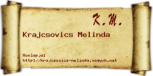 Krajcsovics Melinda névjegykártya