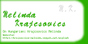 melinda krajcsovics business card